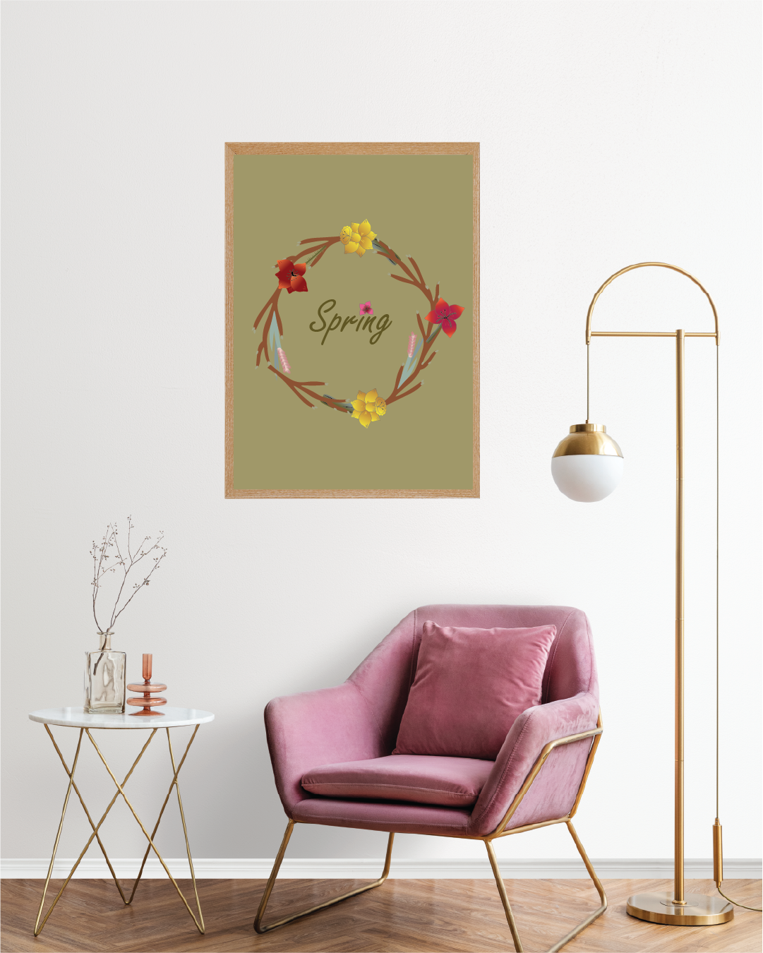 Spring flower wreath (Green)